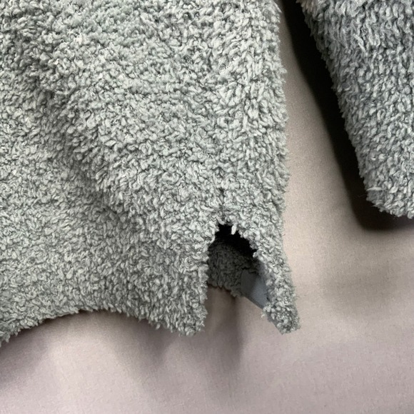 Barefoot Dreams CozyChic Shawl Collar Pullover Sweater Teal Stripe XL - Picture 5 of 7